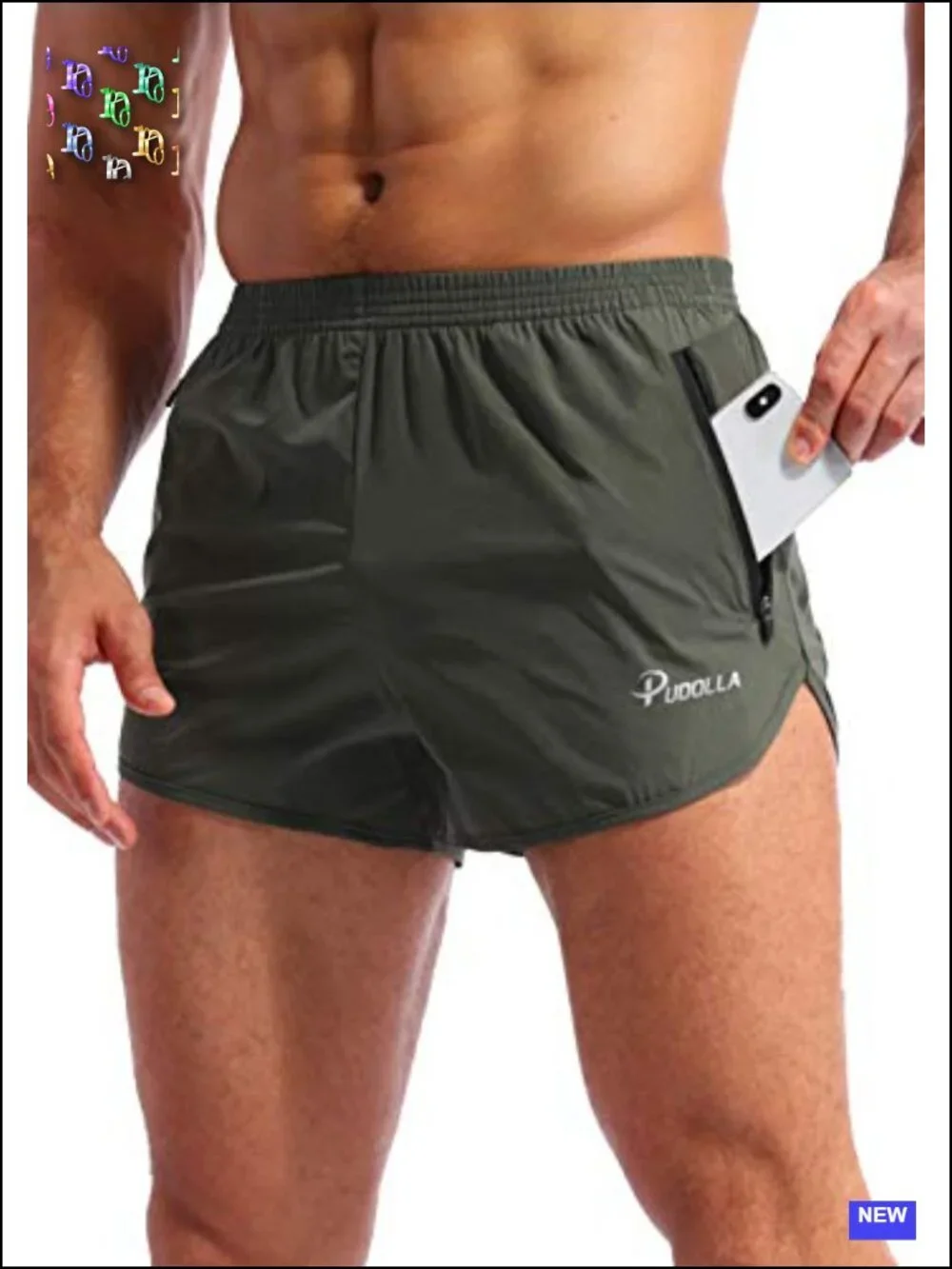 Men's Quick Dry Running Shorts with Zipper Pockets 3 Inch Athletic Gym Shorts